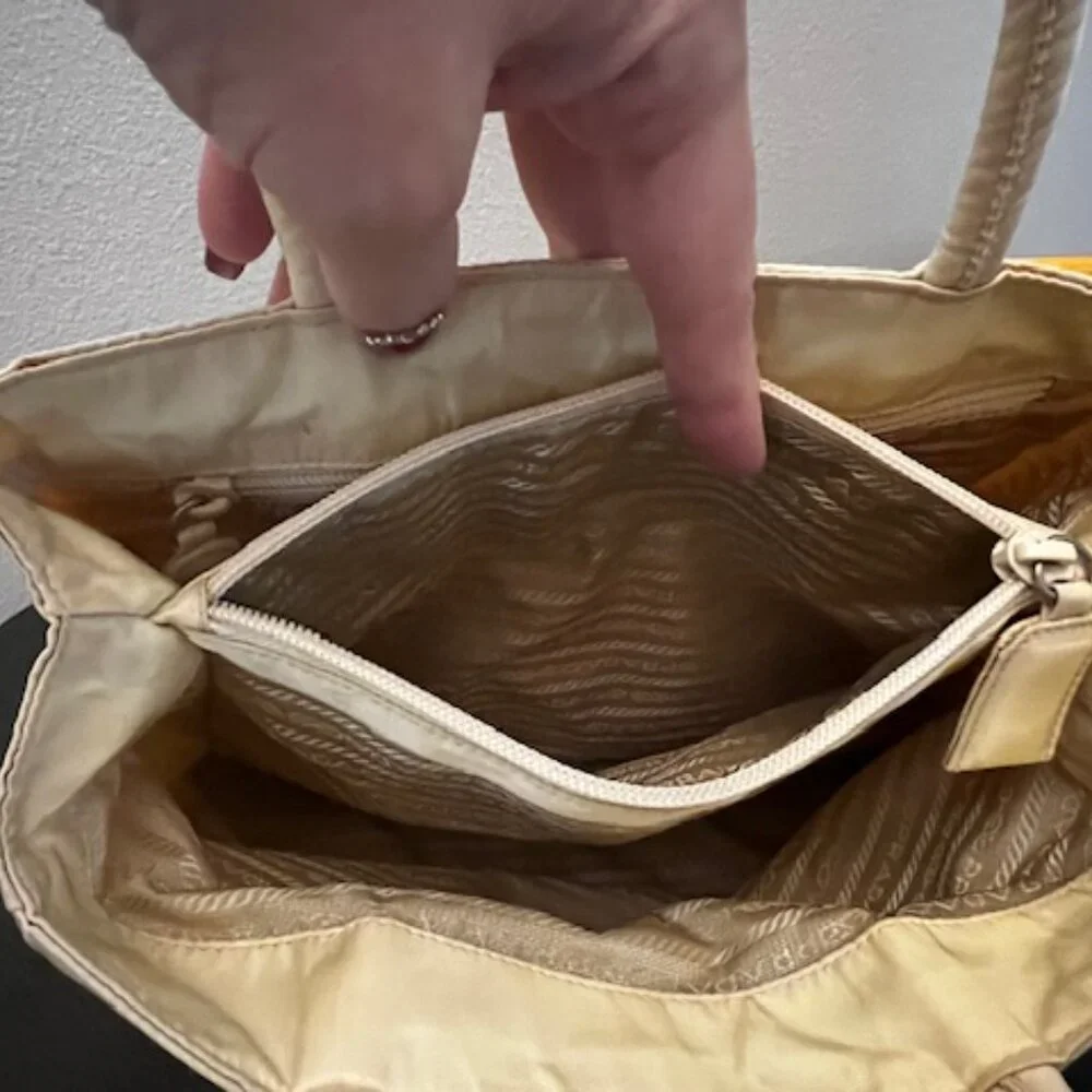 Prada Ivory Tessuto Nylon Top Handle Tote Bag - Picture 7 of 8